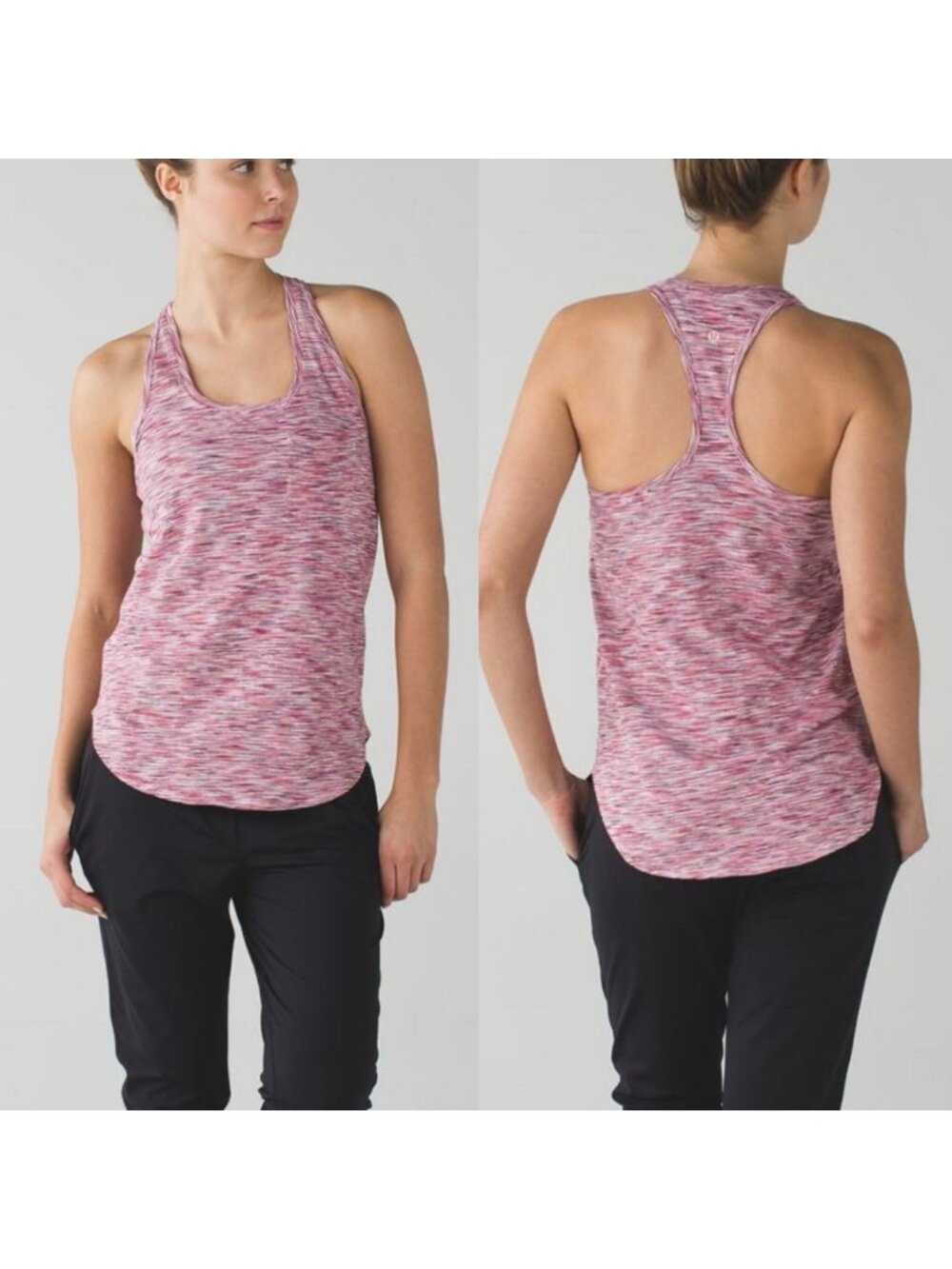 Lululemon Tank Top Women 6 Pink Heather Yogi Racer Back III Running Yoga Active